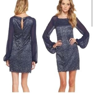 Lilly Pulitzer Carleigh Tunic Geo Lace Navy Cocktail Dress